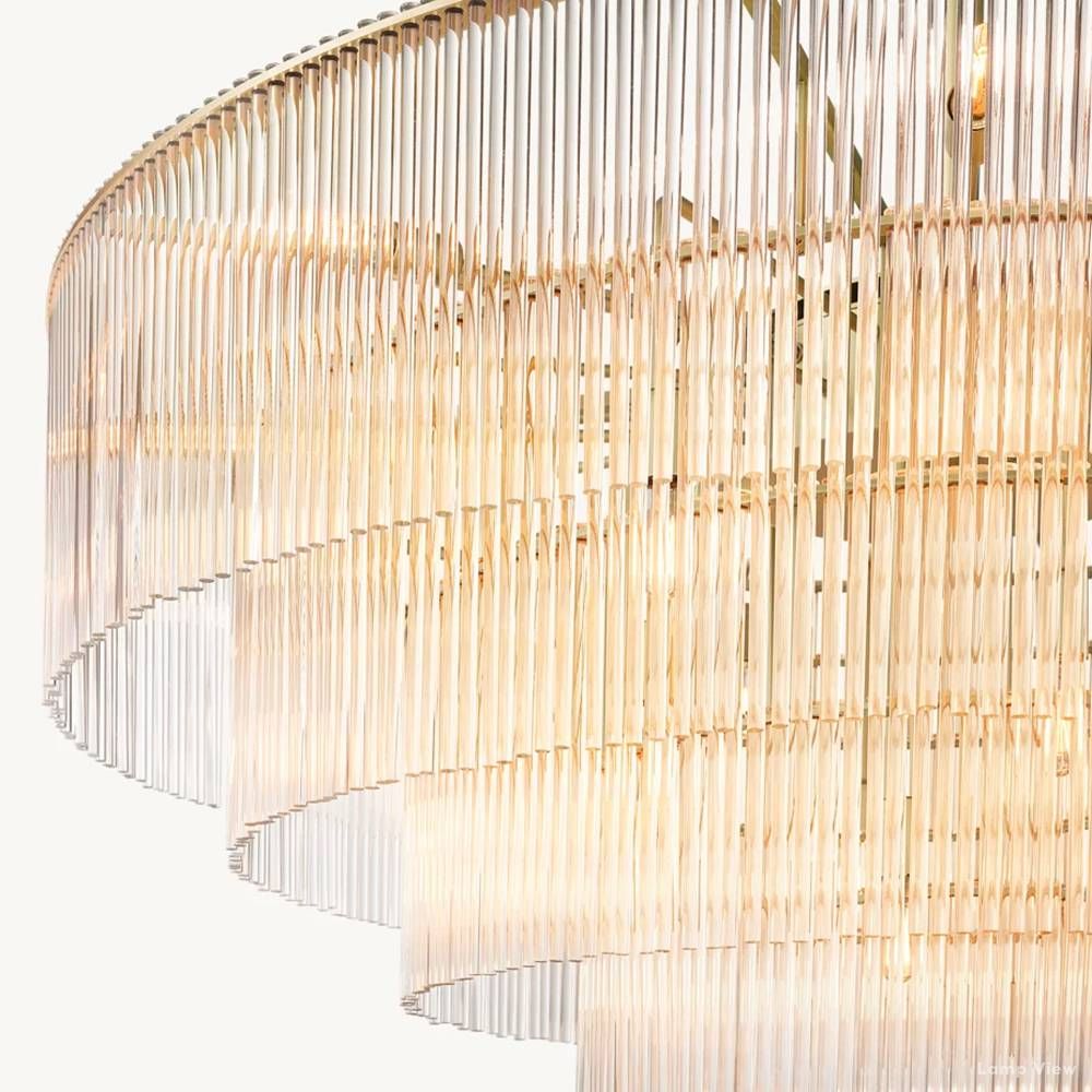 Amadeo Slender Crystal Round Chandelier 50"