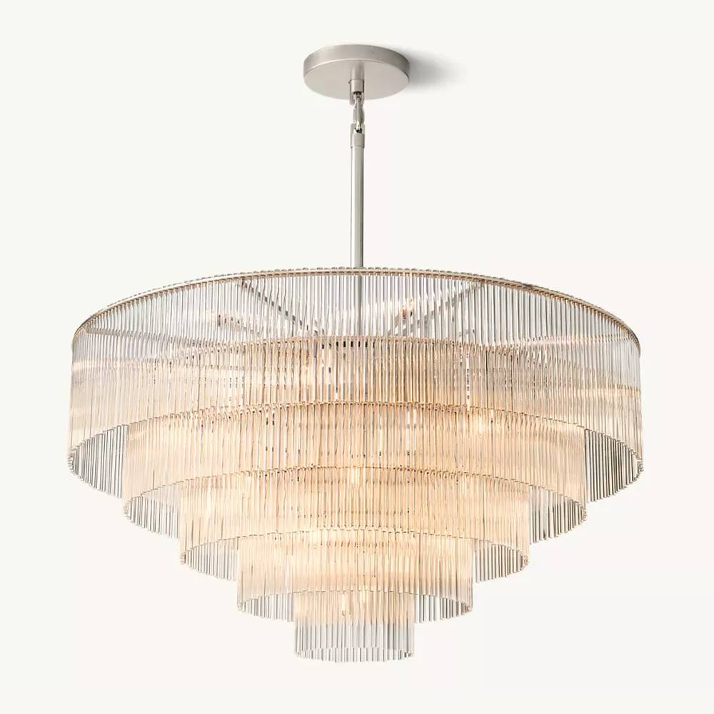 Amadeo Slender Crystal Round Chandelier 50"