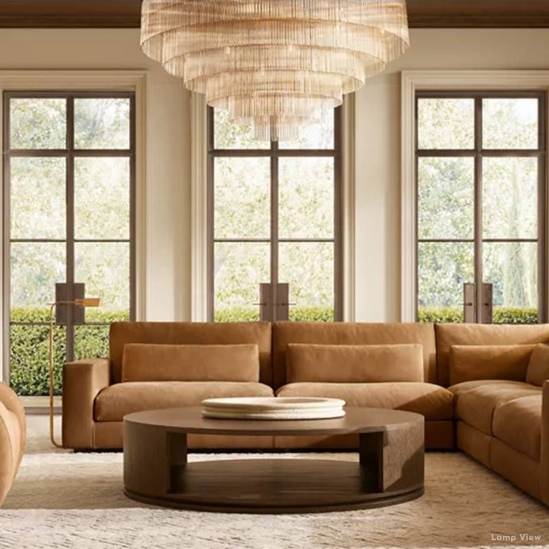 Amadeo Slender Crystal Round Chandelier 60"