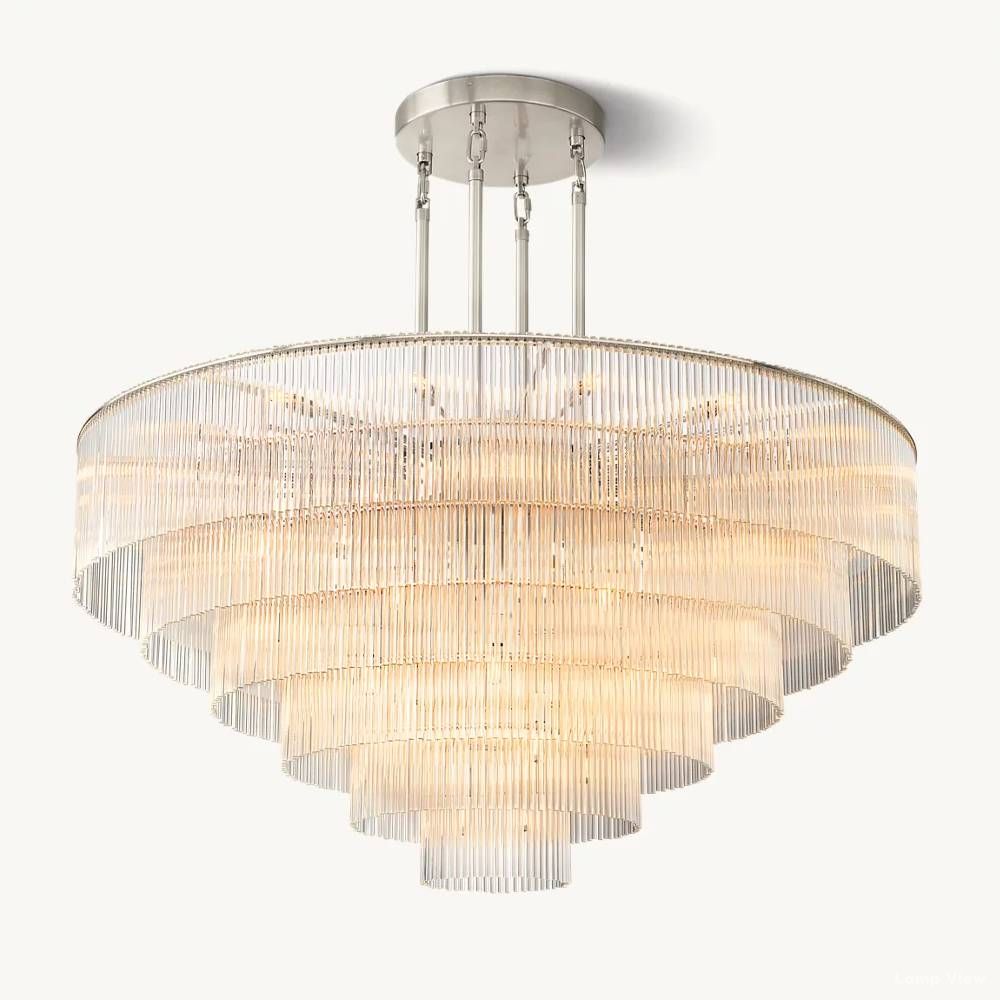 Amadeo Slender Crystal Round Chandelier 60"