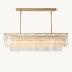 Amadeo Slender Crystal Rectangular Chandelier 54"