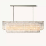 Amadeo Slender Crystal Rectangular Chandelier 54"
