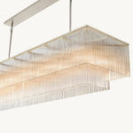 Amadeo Slender Crystal Rectangular Chandelier 54"
