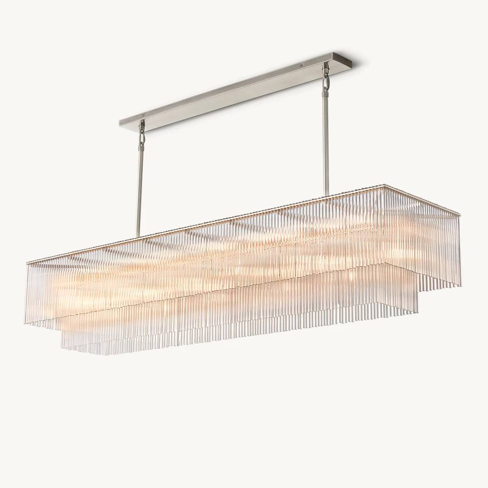 Amadeo Slender Crystal Rectangular Chandelier 72"