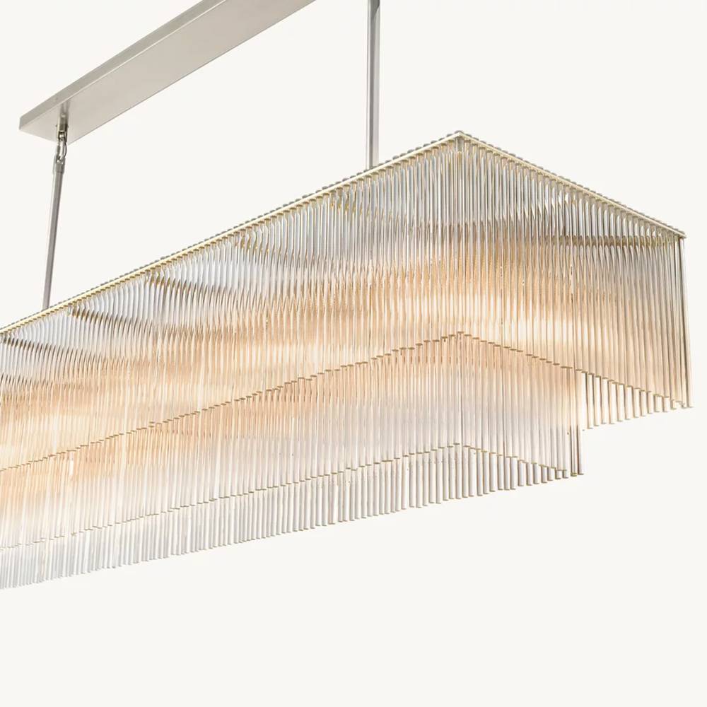 Amadeo Slender Crystal Rectangular Chandelier 72"