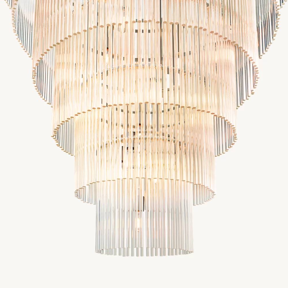 Amadeo Slender Crystal Grand Glass Chandelier 36"