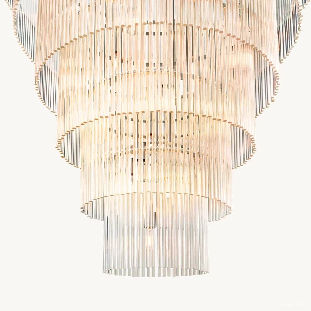 Amadeo Slender Crystal Grand Glass Chandelier 36"