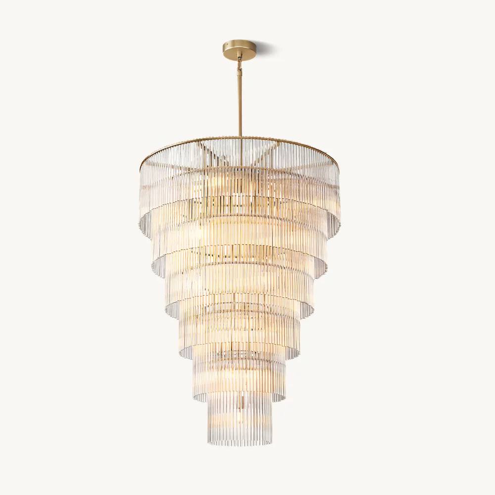 Amadeo Slender Crystal Grand Glass Chandelier 36"