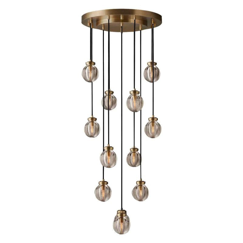 Pearl Shimmering Crystal Round Chandelier 38"