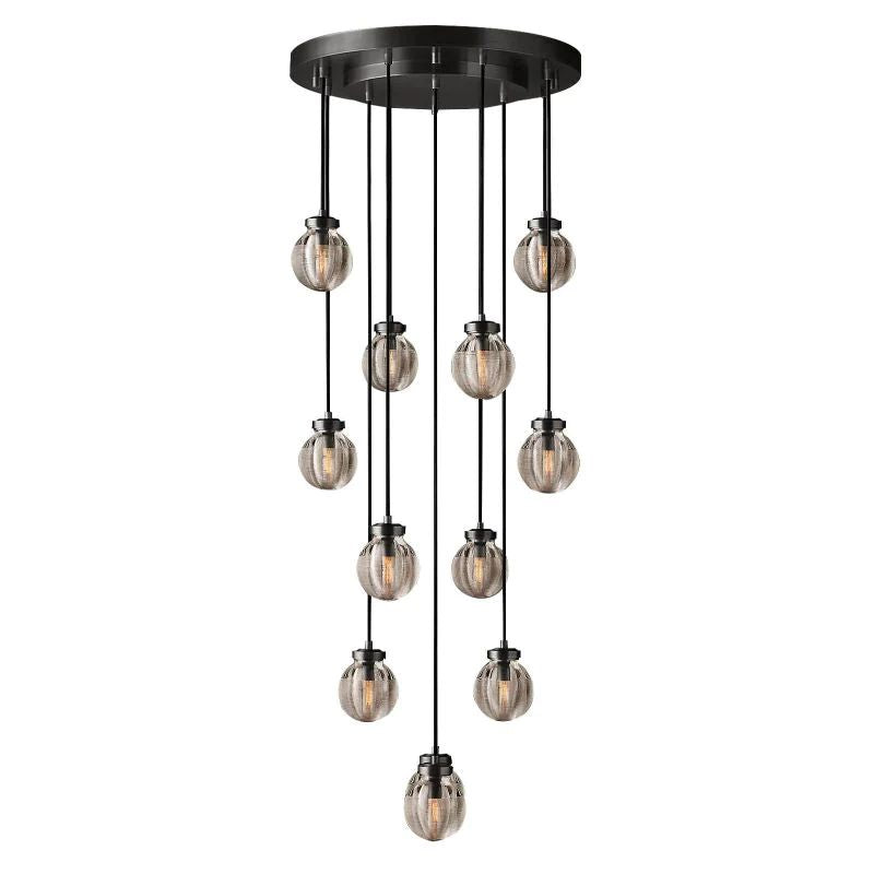 Pearl Shimmering Crystal Round Chandelier 22"