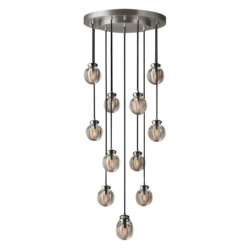 Pearl Shimmering Crystal Round Chandelier 22"