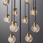 Pearl Shimmering Crystal Round Chandelier 38"