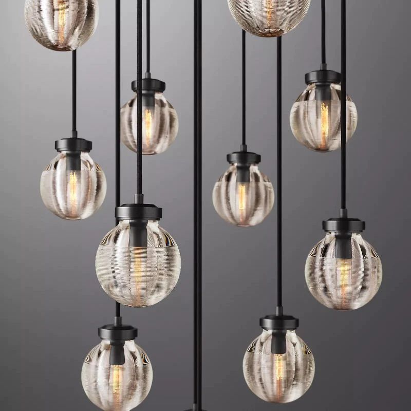 Pearl Shimmering Crystal Round Chandelier 38"