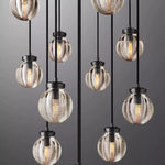 Pearl Shimmering Crystal Round Chandelier 38"