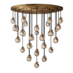 Pearl Shimmering Crystal Round Chandelier 48"