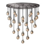 Pearl Shimmering Crystal Round Chandelier 48"