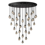 Pearl Shimmering Crystal Round Chandelier 60"