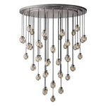 Pearl Shimmering Crystal Round Chandelier 60"