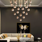 Pearl Shimmering Crystal Round Chandelier 22"