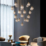 Pearl Shimmering Crystal Round Chandelier 60"