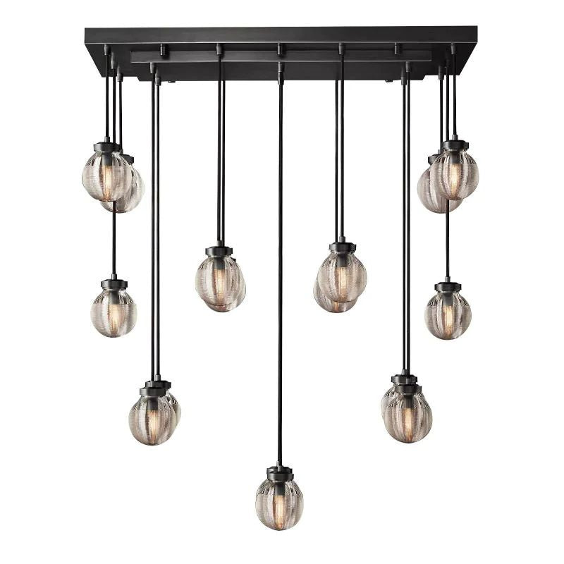 Pearl Shimmering Crystal Rectangle Chandelier 36"