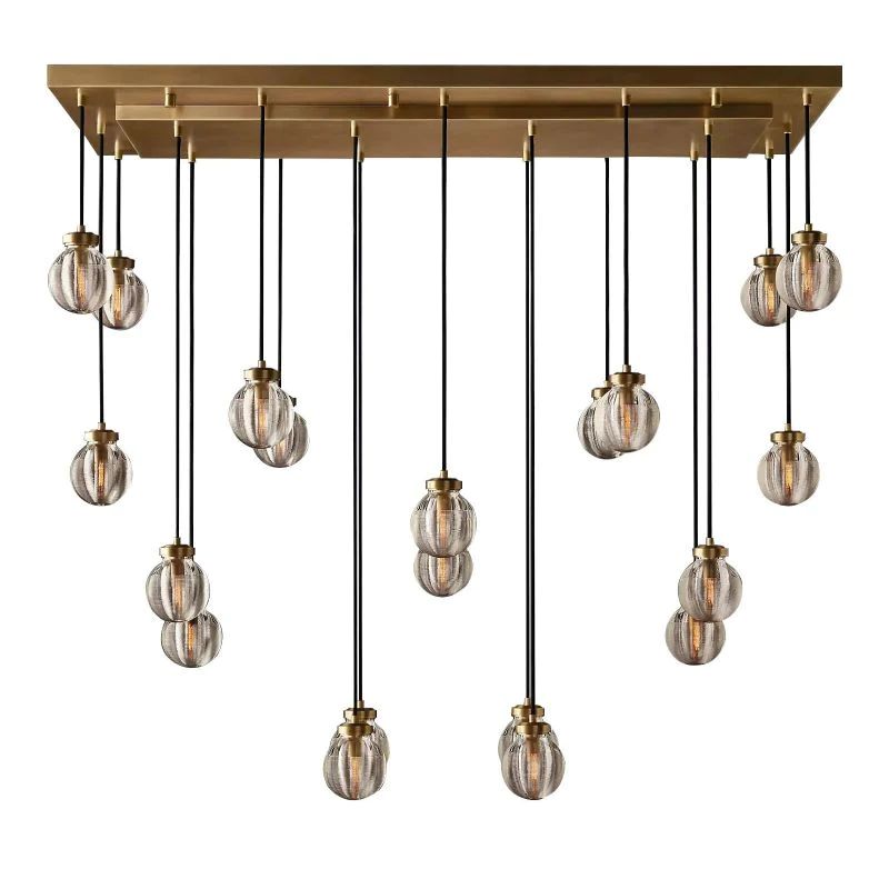 Pearl Shimmering Crystal Rectangle Chandelier 54"