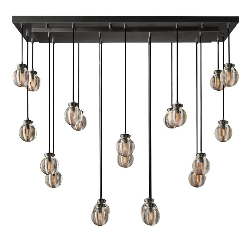 Pearl Shimmering Crystal Rectangle Chandelier 54"