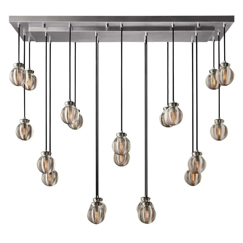Pearl Shimmering Crystal Rectangle Chandelier 54"