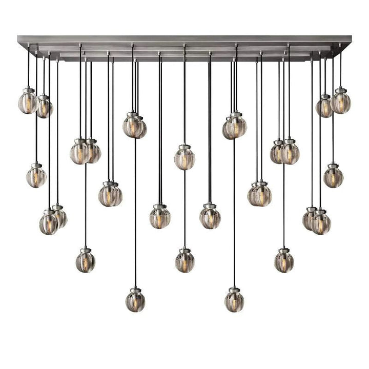 Pearl Shimmering Crystal Rectangle Chandelier 72"