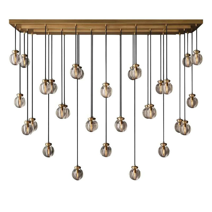 Pearl Shimmering Crystal Rectangle Chandelier 72"