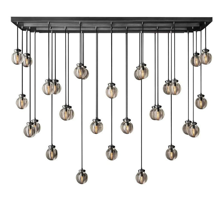 Pearl Shimmering Crystal Rectangle Chandelier 72"