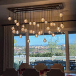 Pearl Shimmering Crystal Rectangle Chandelier 72"