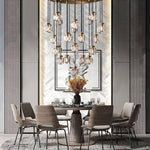 Pearl Shimmering Crystal Round Chandelier 38"