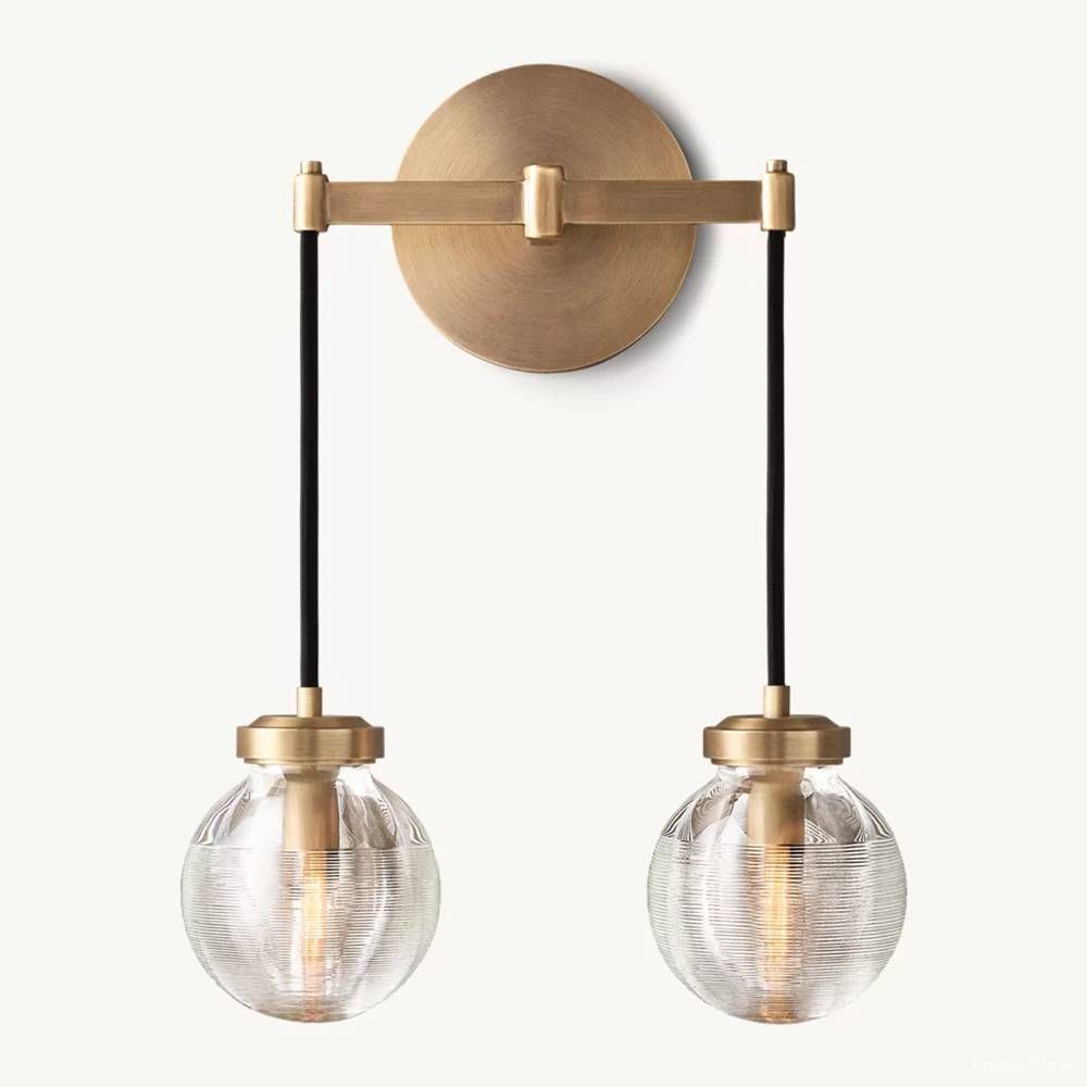 Pearl Shimmering Crystal Double Wall Sconce