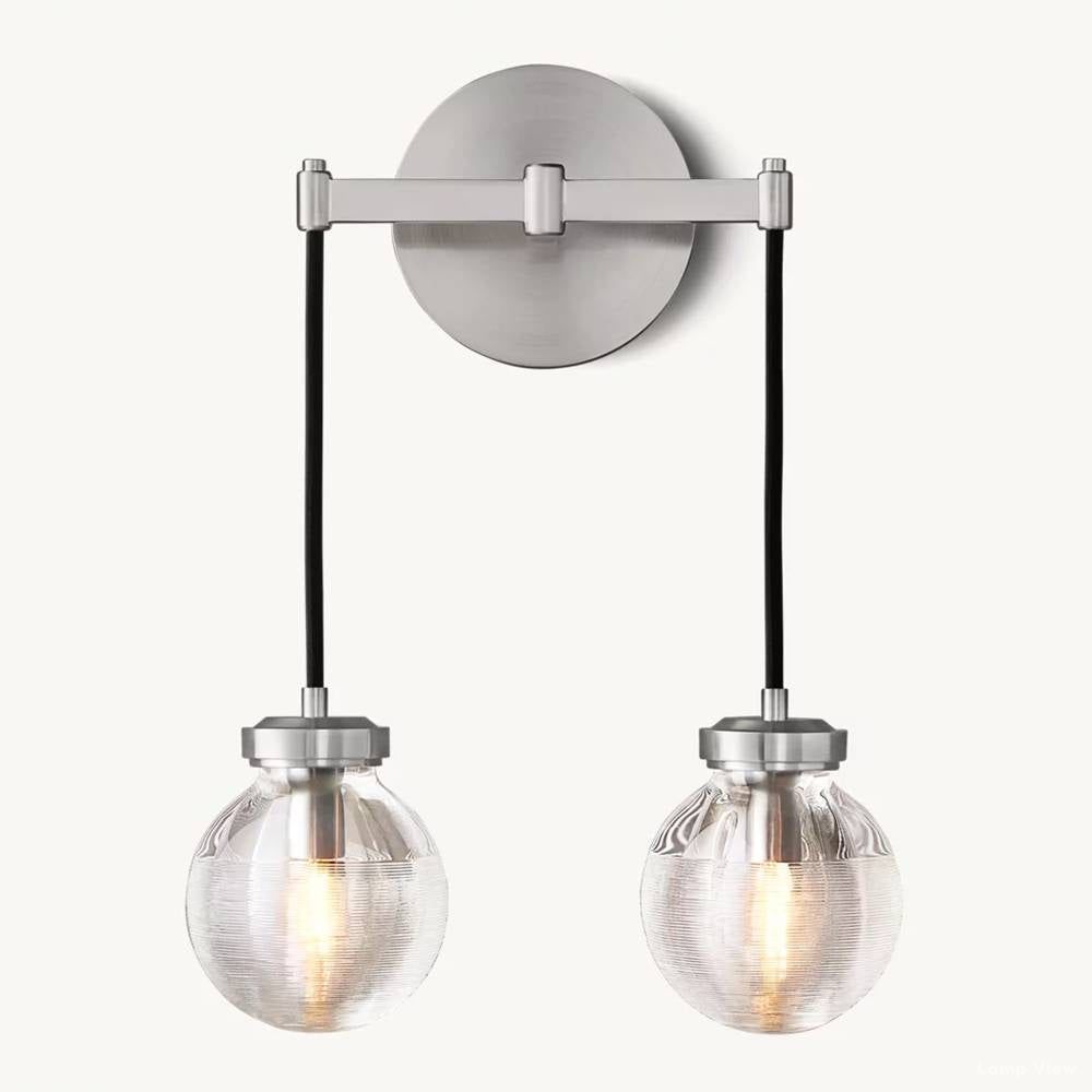 Pearl Shimmering Crystal Double Wall Sconce