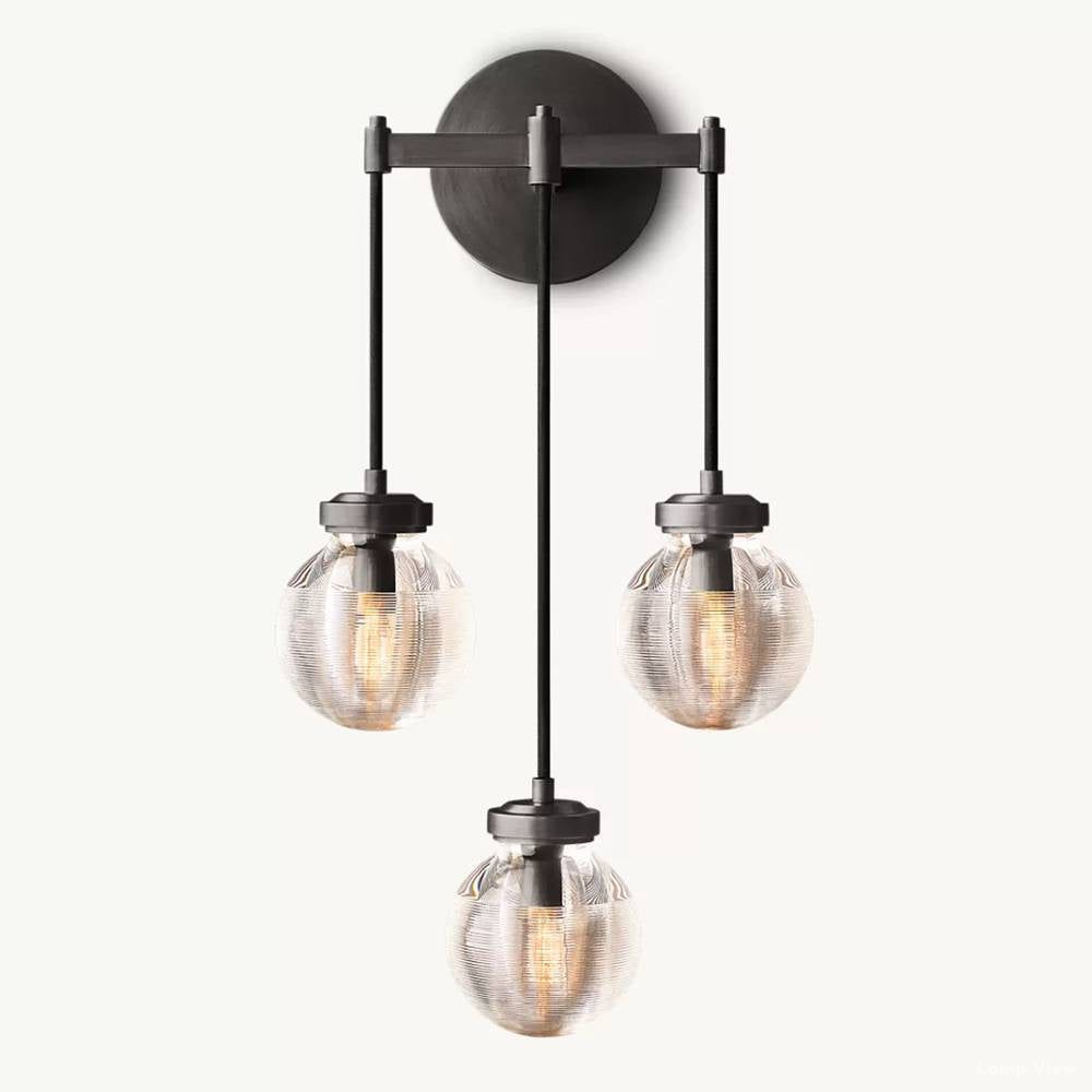 Pearl Shimmering Crystal Triple Wall Sconce