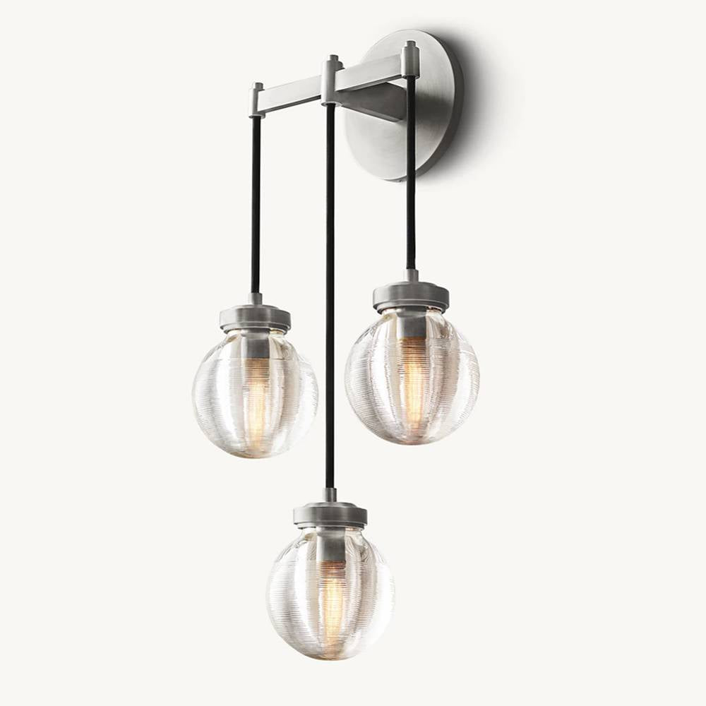 Pearl Shimmering Crystal Triple Wall Sconce
