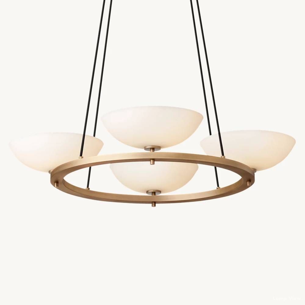 Vernet Geometric Porcelain Round Chandelier 36"
