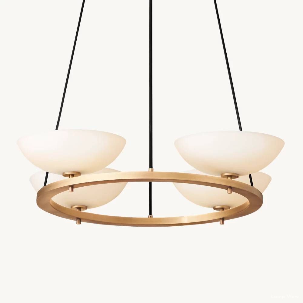 Vernet Geometric Porcelain Round Chandelier 36"