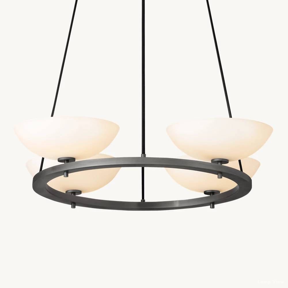 Vernet Geometric Porcelain Round Chandelier 36"