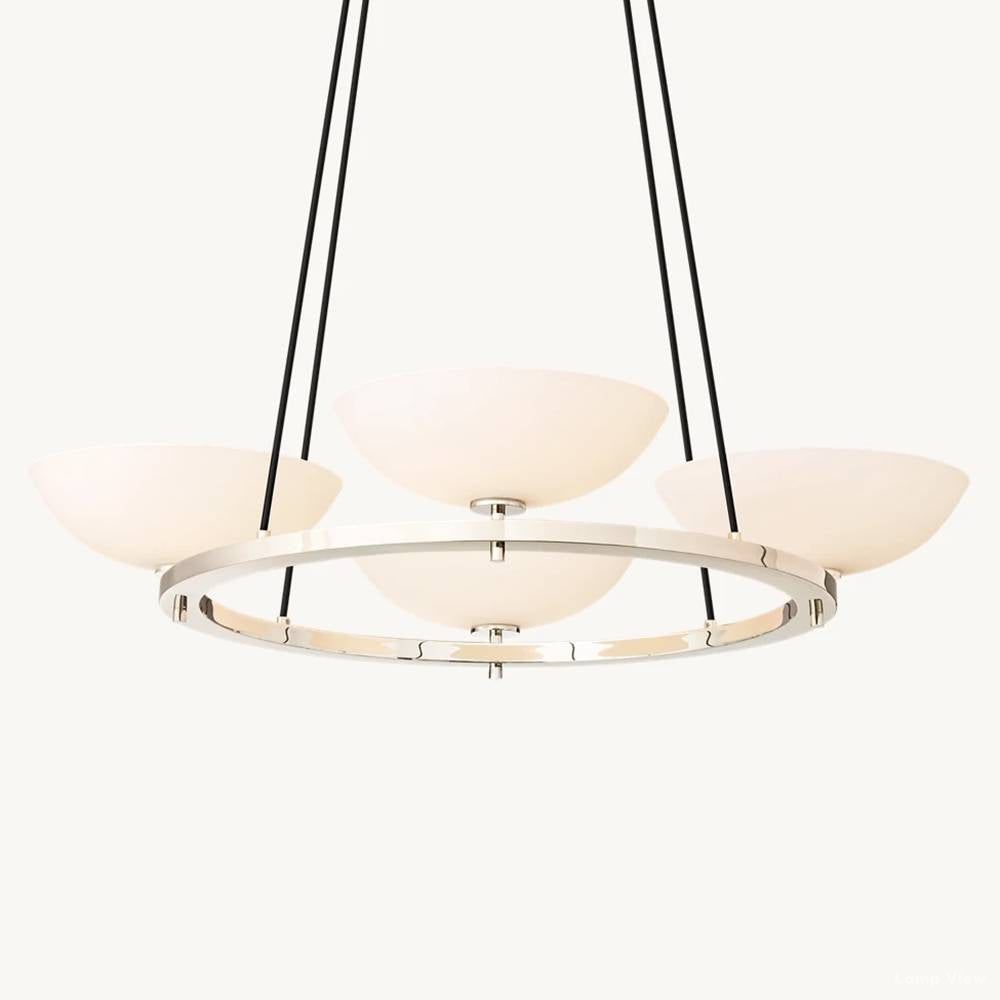 Vernet Geometric Porcelain Round Chandelier 36"