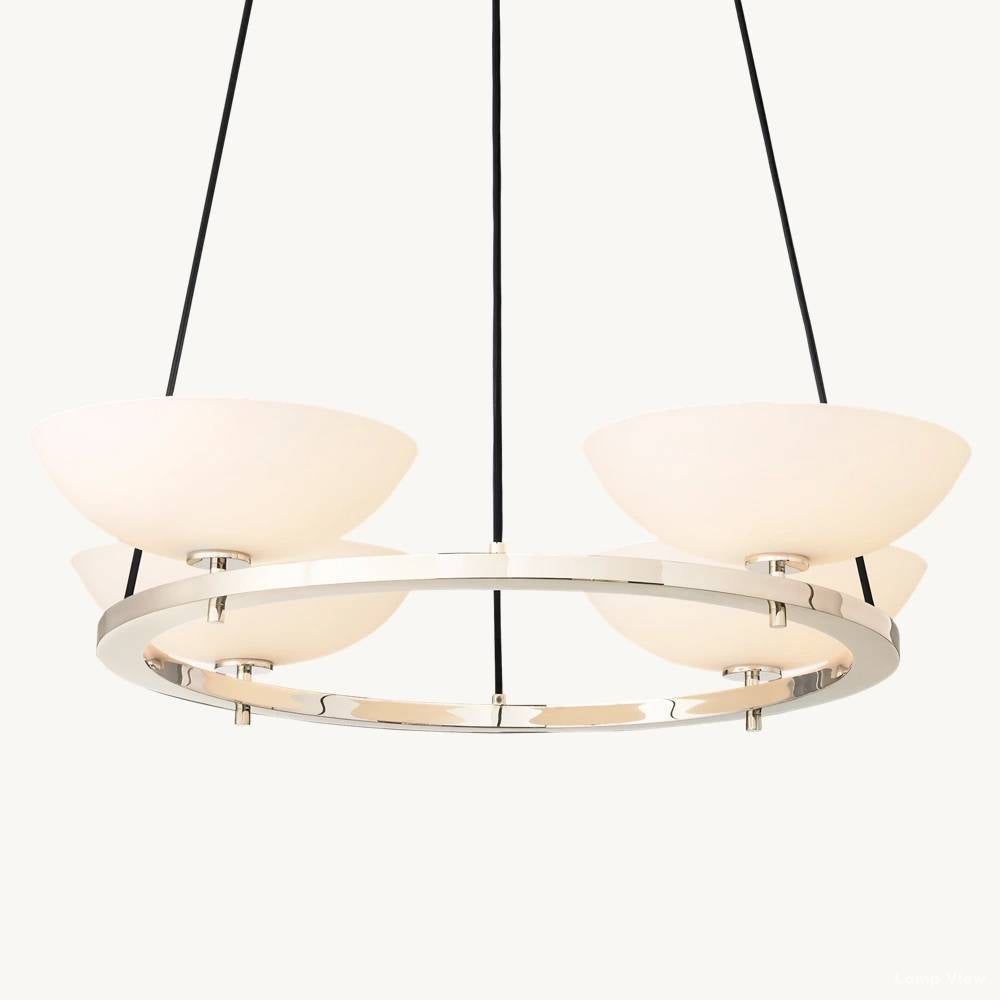 Vernet Geometric Porcelain Round Chandelier 36"