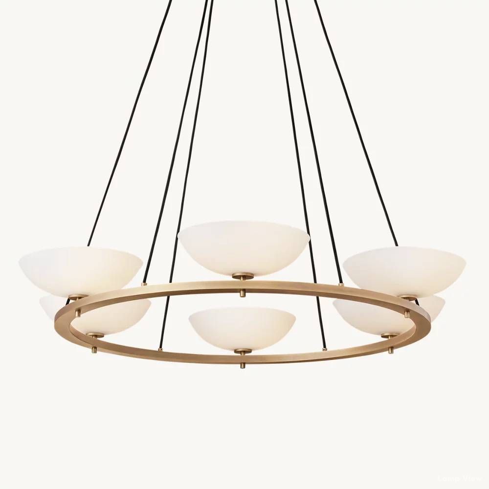 Vernet Geometric Porcelain Round Chandelier 48"