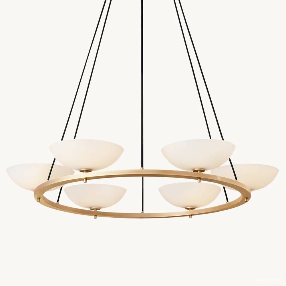 Vernet Geometric Porcelain Round Chandelier 48"