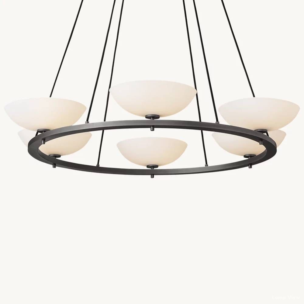 Vernet Geometric Porcelain Round Chandelier 48"