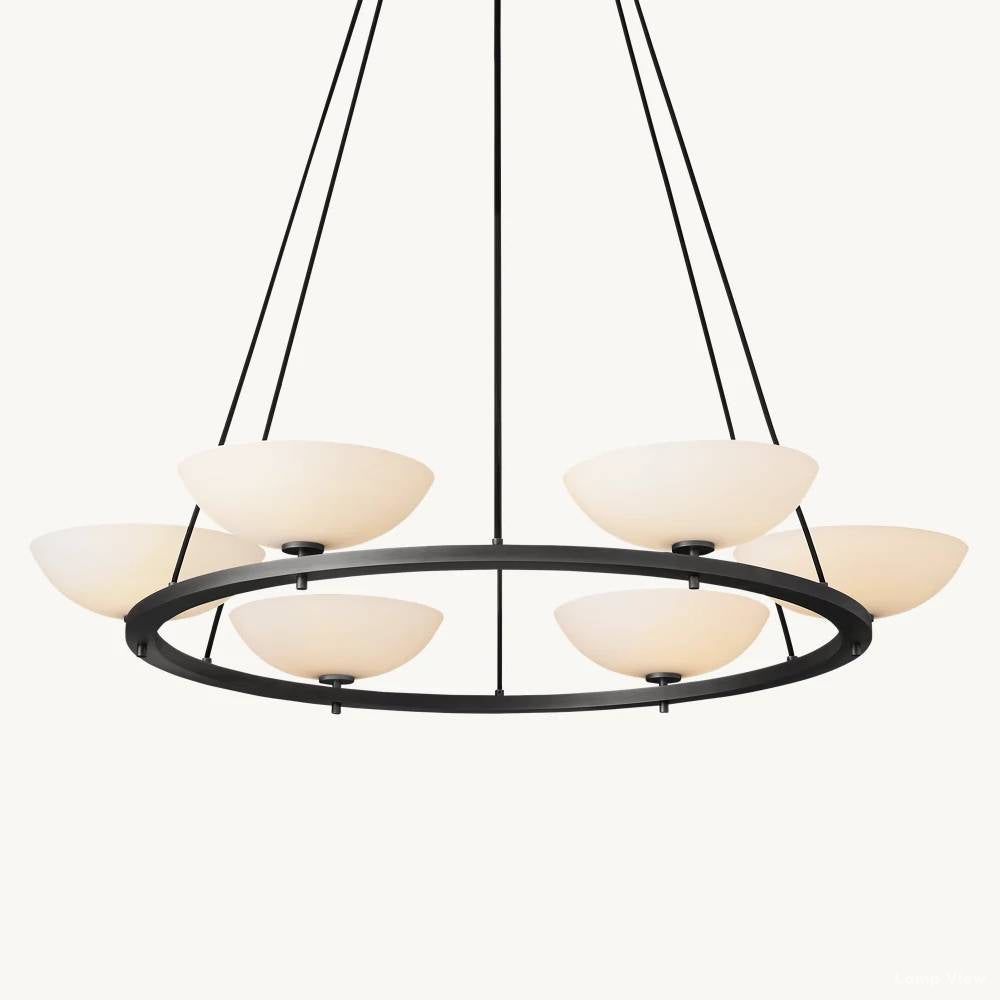 Vernet Geometric Porcelain Round Chandelier 48"
