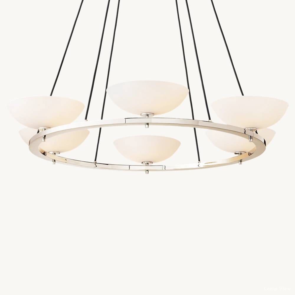 Vernet Geometric Porcelain Round Chandelier 48"