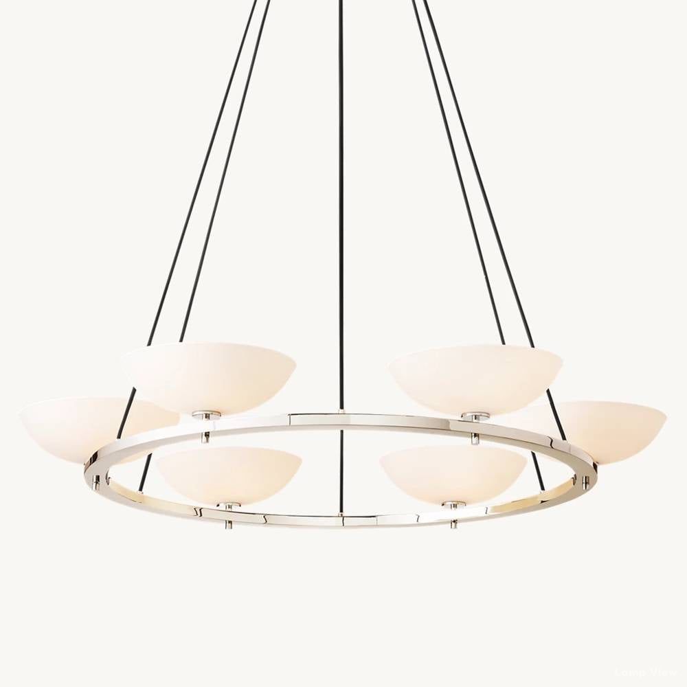 Vernet Geometric Porcelain Round Chandelier 48"