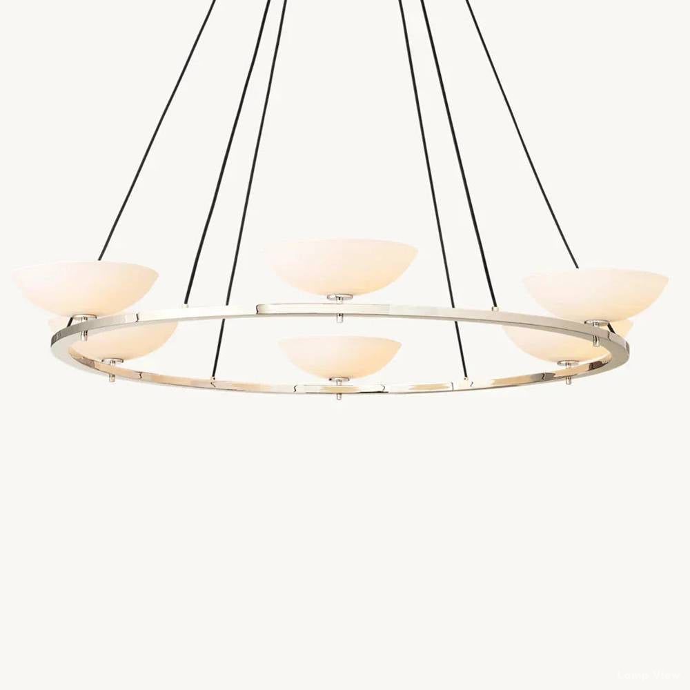 Vernet Geometric Porcelain Round Chandelier 60"