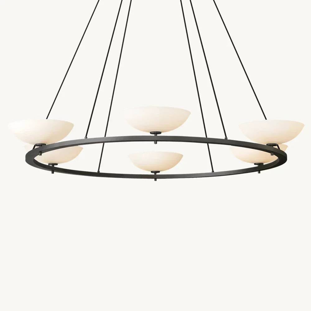 Vernet Geometric Porcelain Round Chandelier 60"